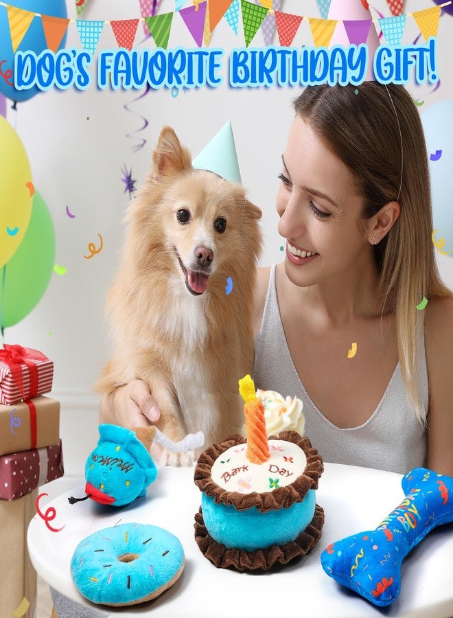 مجموعة ألعاب عيد ميلاد الكلاب من جيلي آرتش، 4 قطع، ألعاب تصدر صوتاً، هدية مثالية لحفلات أعياد ميلاد الكلاب، ألعاب محشوة للمضغ، هدية رائعة للجراء من الجنسين، مناسبة للحيوانات الأليفة الصغيرة والمتوسطة والكبيرة. - Image 4